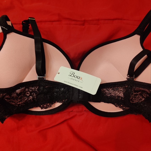 Boux Avenue pushup bra - black w/ pink inner cups - NWT - 34C - Picture 2 of 4